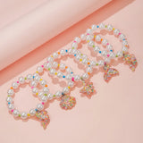 5Pcs Mermaid Tail Chunky Beads Bracelets for Baby Girls