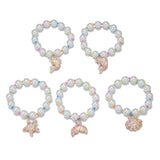 5Pcs Mermaid Tail Chunky Beads Bracelets for Baby Girls