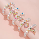 5Pcs Mermaid Tail Chunky Beads Bracelets for Baby Girls