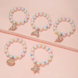 5Pcs Mermaid Tail Chunky Beads Bracelets for Baby Girls