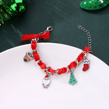 Lovecryst Santa Claus Dangle Bracelet Christmas Tree Bracelet