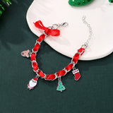 Lovecryst Santa Claus Dangle Bracelet Christmas Tree Bracelet