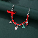 Lovecryst Santa Claus Dangle Bracelet Christmas Tree Bracelet