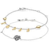 925 Silver Heart Family Tree Clasp Bracelet