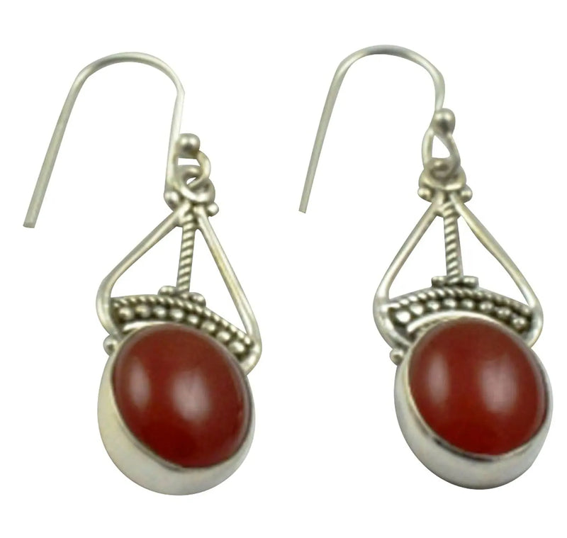 Lovegem Carnelian EARRINGS 925 Sterling Silver, 40.3mm