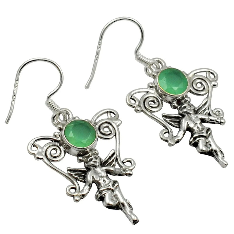 Chalcedony EARRINGS 925 Sterling Silver 39 mm AE1852