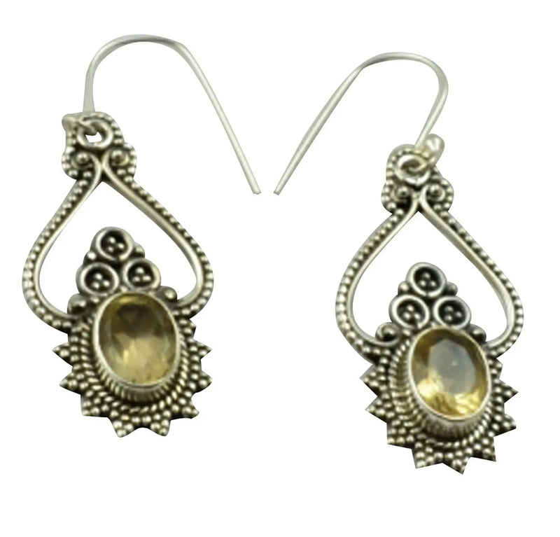 Lovegem Citrine EARRINGS 925 Sterling Silver 39.4mm AE2171