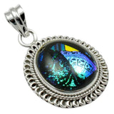 Lovegem Dichroic Glass 925 Sterling Silver Pendant