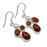 Lovegem Garnet EARRINGS 925 Sterling Silver 36mm AE1973