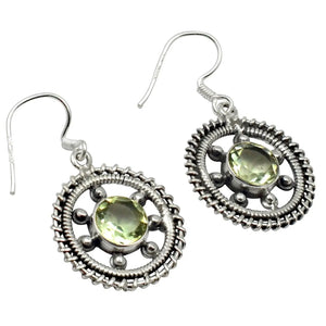 Lovegem Green Amethyst EARRINGS 925 Sterling Silver 35mm