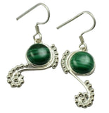Malachite EARRINGS 925 Sterling Silver 39.6mm AE2147