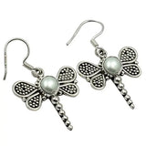 Lovegem Pearl Butterfly EARRINGS 925 Sterling Silver 36 mm AE1928