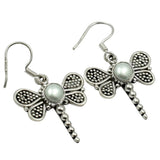 Lovegem Pearl Butterfly EARRINGS 925 Sterling Silver 36 mm AE1928