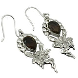 Lovegem Smoky Quartz EARRINGS 925 Sterling Silver 46mm