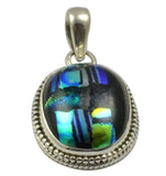 Lovegem Nature Dichroic Glass Pendant 925 Sterling Silver 36.6mm