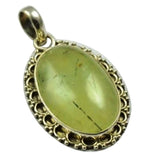 Lovegem Nature Prehnite Pendant 925 Sterling Silver 39.8mm
