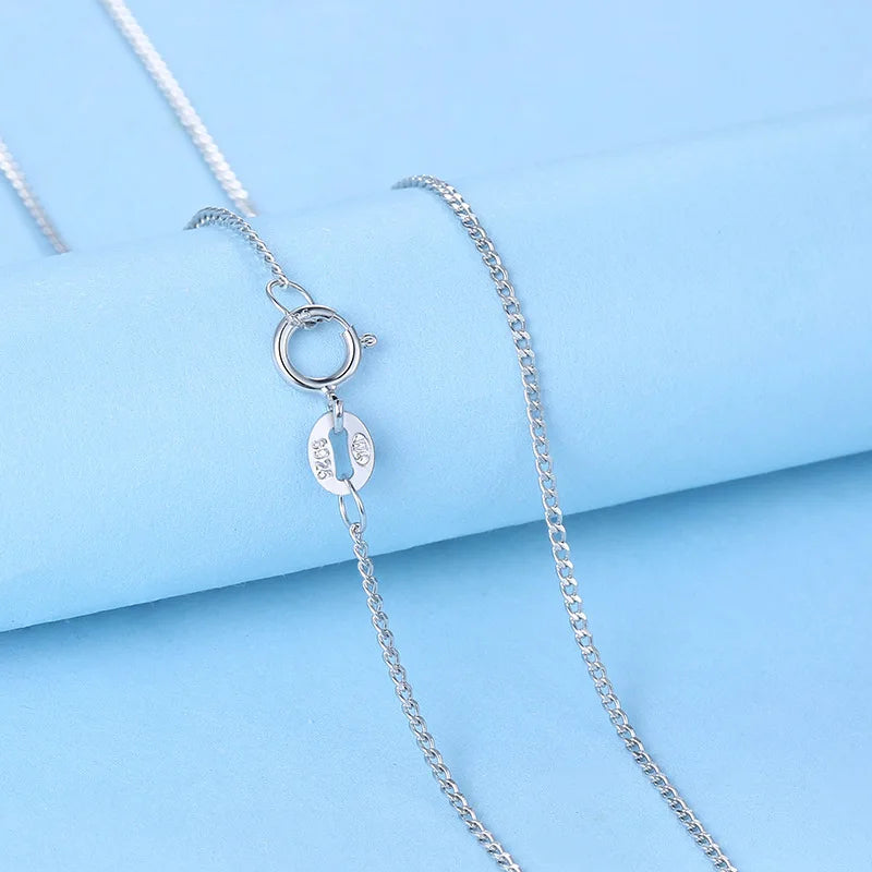 1.0mm 40/45CM Sterling Silver Necklace Chain 1.3g Female Jewelry Gift