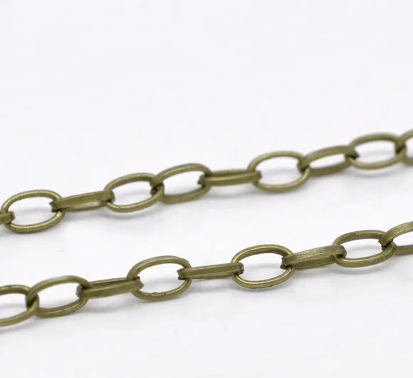 10M Bronze Link-Opened Cable Chains 6.5x4mm