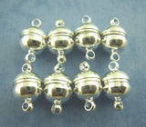 10Sets Silver Magnetic Clasps 8x14mm (B01552)