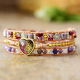 3 Strand Opal Heart Wrap Bracelets Vegan Jewelry
