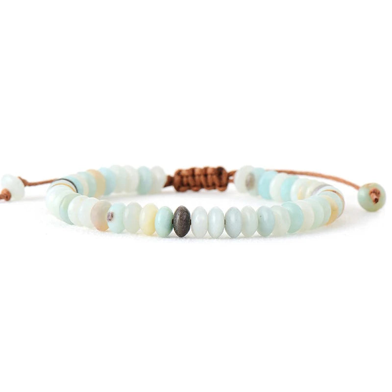 Abacus Beads Amazonite Stone Bracelet Lucky Jewelry