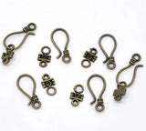 50 Sets Bronze Hook Toggle Clasps 23x10mm 14x8mm