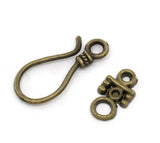 50 Sets Bronze Hook Toggle Clasps 23x10mm 14x8mm