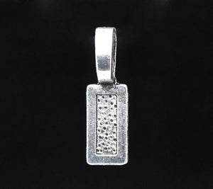 50 Silver Tag Glue on Bail 26x8mm