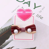 5x8cm Hair Clip Display Cards 100pcs/lot With Fushcia Heart