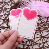 5x8cm Hair Clip Display Cards 100pcs/lot With Fushcia Heart