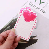 5x8cm Hair Clip Display Cards 100pcs/lot With Fushcia Heart