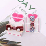 5x8cm Hair Clip Display Cards 100pcs/lot With Fushcia Heart