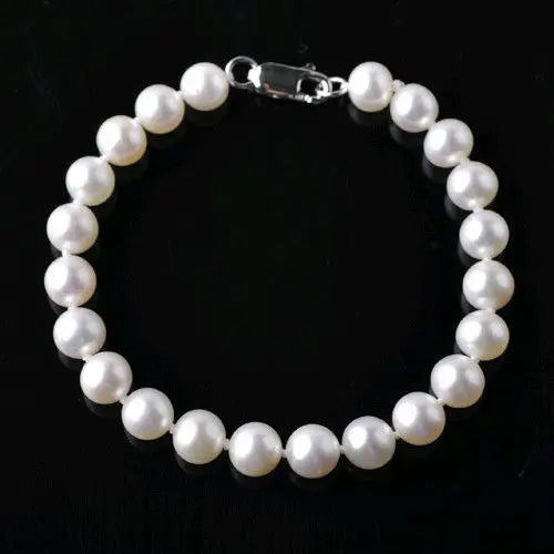 Natural AAA+ Pearl Bracelet Tibetan Clasp 7.5'' Jewelry