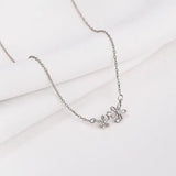 925 Silver Flower Necklace Zircon Sun Flower Pendant Jewelry Gift
