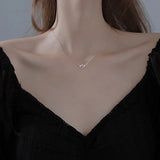 925 Silver Flower Necklace Zircon Sun Flower Pendant Jewelry Gift