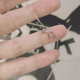 925 Silver Flower Necklace Zircon Sun Flower Pendant Jewelry Gift