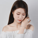 925 Silver Star Moon Planet Chain Bracelet for Women