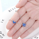 925 Silver Star Moon Planet Chain Bracelet for Women