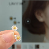 925 Sterling Silver Daisy Flower Beads Stud Earrings for Women Girls