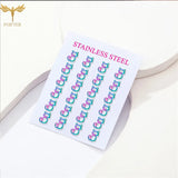 Animal Earrings Set Cat Stud Earrings Stainless Steel Hollow Jewelry