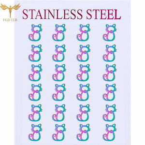 Animal Earrings Set Cat Stud Earrings Stainless Steel Hollow Jewelry