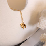 Animal Machinery Little Lion Pendant Necklace Stainless Steel Women Jewelry