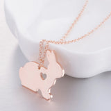 Animal Rabbit Charm Necklace Heart Bunny Pendant Women Jewelry