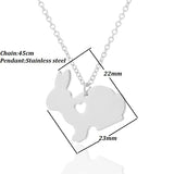 Animal Rabbit Charm Necklace Heart Bunny Pendant Women Jewelry