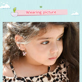 925 Silver Pink Zircon Butterfly Earrings for Kids