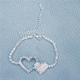 Zircon Heart Anklet Summer Beach Jewelry