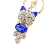 Cat Crystal Rhinestone Keychain Rings Holder For Car K218C