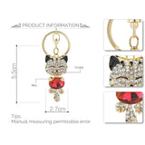 Cat Crystal Rhinestone Keychain Rings Holder For Car K218C