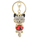 Cat Crystal Rhinestone Keychain Rings Holder For Car K218C