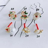 Christmas Earrings Pearl Zircon Bell Snowflake Snail DIY Stud Earring